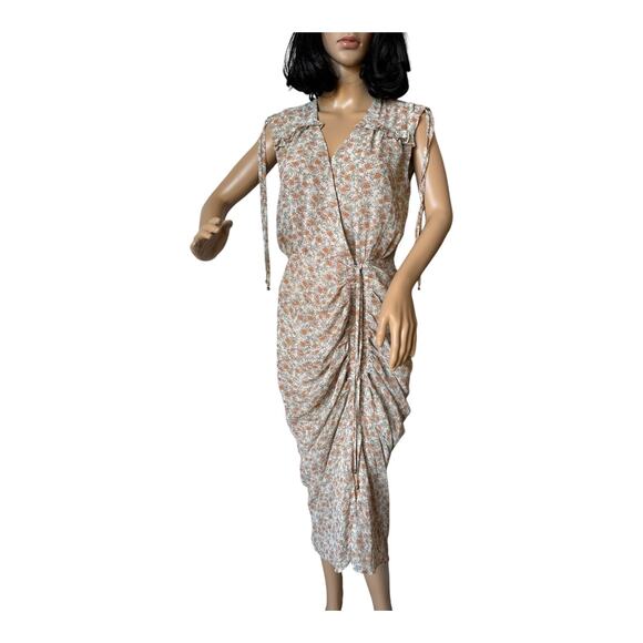 NWT Dress Forum Just in Time Ruched Midi Dress wild poppies size small - Picture 16 of 16